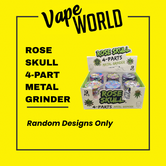 ROSE SKULL 4-PART METAL GRINDER 4.5 X 6CM